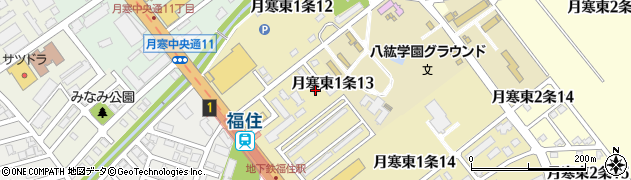札幌市交通局　福住・定期券発売所周辺の地図