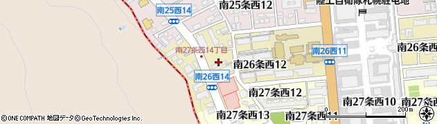 北海道札幌市中央区南２６条西13丁目周辺の地図