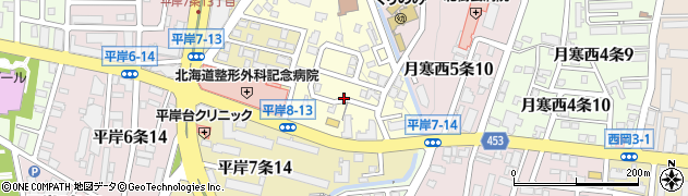 北海道札幌市豊平区平岸８条13丁目周辺の地図