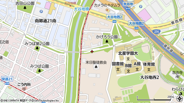 〒004-0042 北海道札幌市厚別区大谷地西の地図
