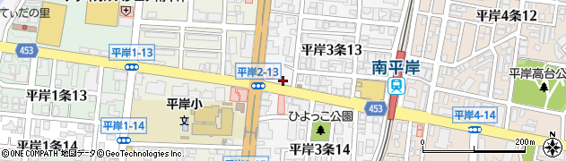 白洗舎クリーニング株式会社　平岸店周辺の地図