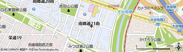 北海道札幌市白石区南郷通（２１丁目南）周辺の地図