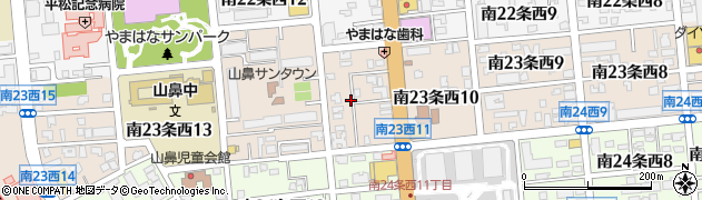 北海道札幌市中央区南２３条西周辺の地図
