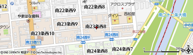 北海道札幌市中央区南２３条西8丁目周辺の地図