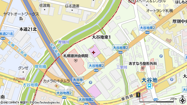 〒004-0041 北海道札幌市厚別区大谷地東の地図