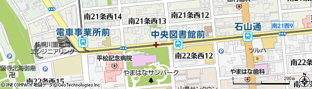 中央図書館前駅周辺の地図
