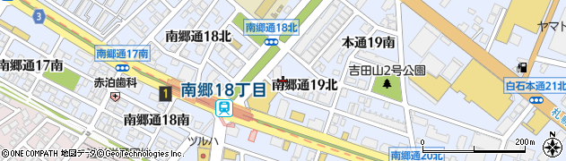 北海道札幌市白石区南郷通１９丁目北周辺の地図