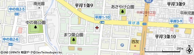 地崎商事株式会社　平岸環状営業所周辺の地図