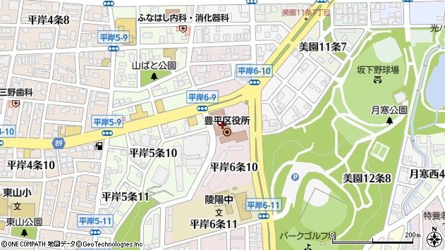 〒062-0000 北海道札幌市豊平区（以下に掲載がない場合）の地図