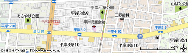 札幌市役所子ども未来局　子ども育成部平岸児童会館周辺の地図