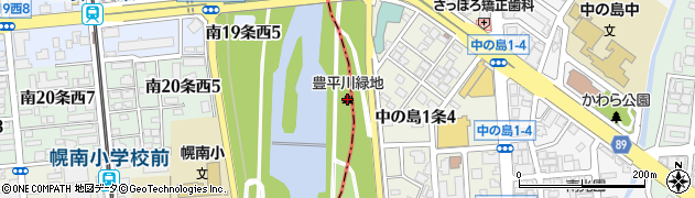 豊平川緑地周辺の地図