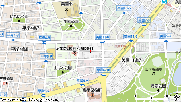 〒062-0012 北海道札幌市豊平区美園十二条の地図