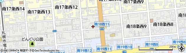 北海道札幌市中央区南１８条西周辺の地図