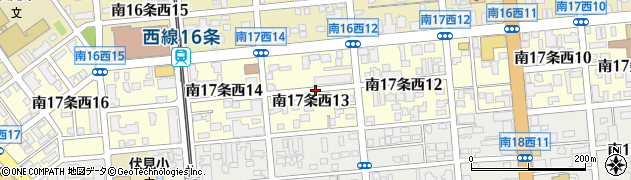 北海道札幌市中央区南１７条西13丁目周辺の地図