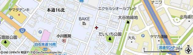 北海道札幌市白石区本通（１７丁目北）周辺の地図