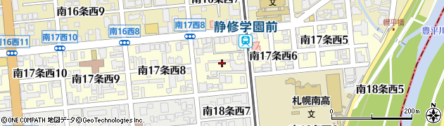 北海道札幌市中央区南１７条西7丁目周辺の地図