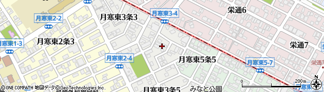 北海道札幌市豊平区月寒東３条4丁目周辺の地図