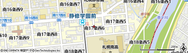 北海道札幌市中央区南１７条西6丁目周辺の地図