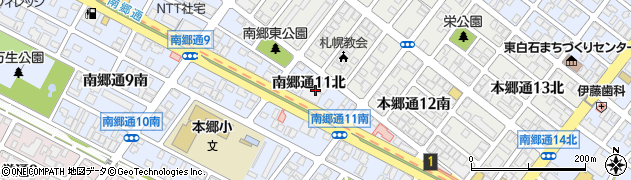 北海道札幌市白石区南郷通（１１丁目北）周辺の地図