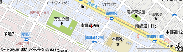 北海道札幌市白石区南郷通９丁目南周辺の地図