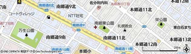 北海道札幌市白石区南郷通（１０丁目北）周辺の地図