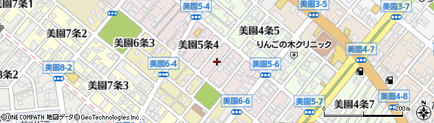 北海道札幌市豊平区美園５条周辺の地図