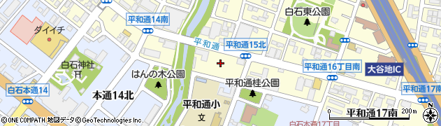 北海道札幌市白石区平和通１５丁目南周辺の地図