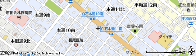 ツルハドラッグ白石本通店周辺の地図