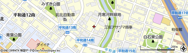 北海道札幌市白石区平和通（１４丁目北）周辺の地図