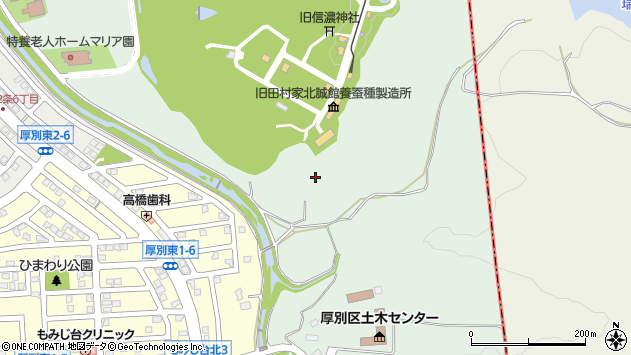 〒004-0007 北海道札幌市厚別区厚別町下野幌の地図