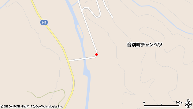 〒088-0107 北海道釧路市音別町チヤンベツの地図