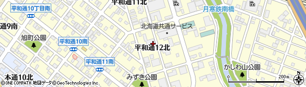 北海道札幌市白石区平和通（１２丁目北）周辺の地図