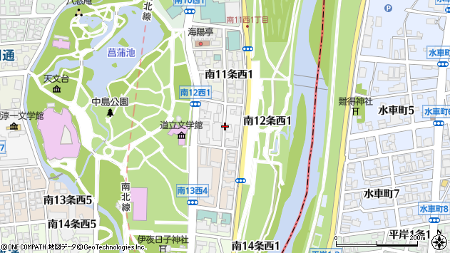 〒064-0912 北海道札幌市中央区南十二条西の地図