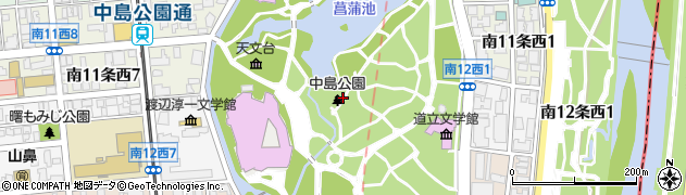 北海道札幌市中央区中島公園周辺の地図