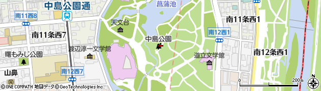北海道札幌市中央区中島公園周辺の地図