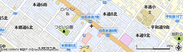 北海道札幌市白石区本通周辺の地図