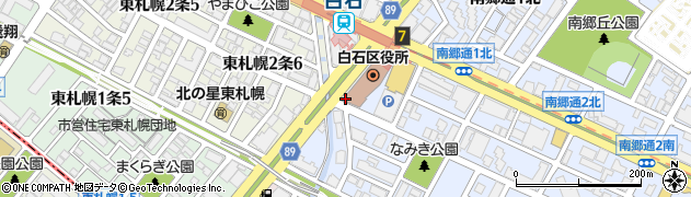 札幌市役所　区役所白石区役所保健福祉部保護三課保護一係周辺の地図