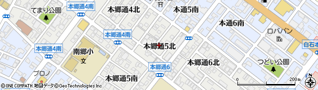 北海道札幌市白石区本郷通（５丁目北）周辺の地図