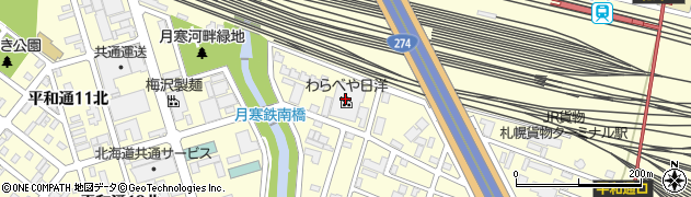 わらべや北海道株式会社周辺の地図