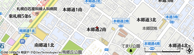 北海道札幌市白石区本郷通（２丁目南）周辺の地図