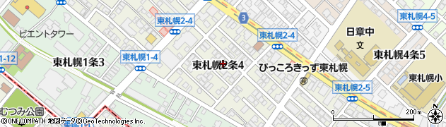 北海道札幌市白石区東札幌２条4丁目周辺の地図
