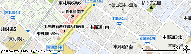 北海道札幌市白石区本郷通（１丁目南）周辺の地図