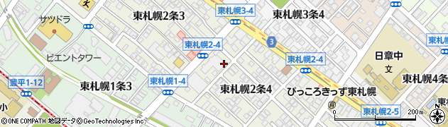 北海道札幌市白石区東札幌２条周辺の地図