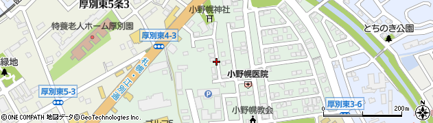 北海道札幌市厚別区厚別東４条周辺の地図