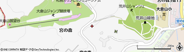 北海道札幌市中央区宮の森周辺の地図