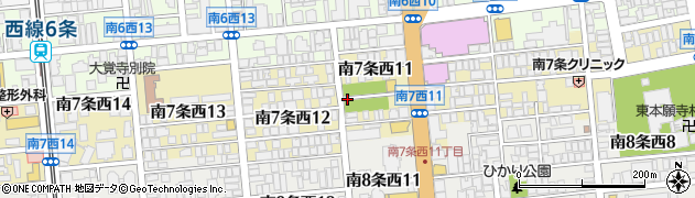 北海道札幌市中央区南７条西周辺の地図