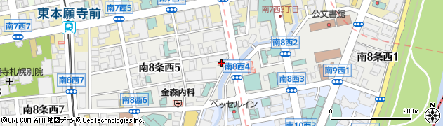 札幌南八条郵便局周辺の地図