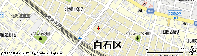 北海道札幌市白石区北郷１条周辺の地図