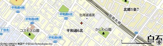 北海道札幌市白石区平和通６丁目北周辺の地図