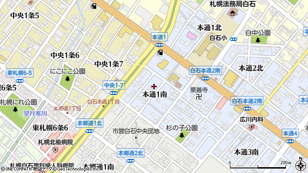 〒003-0026 北海道札幌市白石区本通南の地図